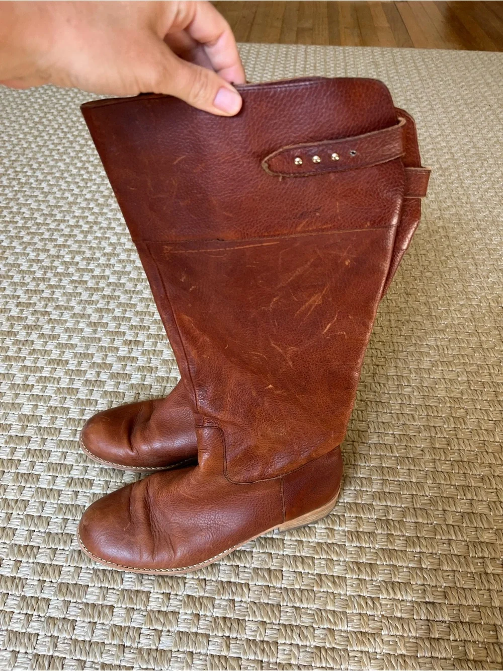 Lands' End Brown Leather Over-the-Knee Boots